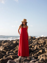 Vestido longo vermelho