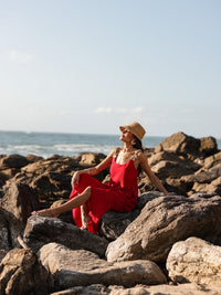Vestido longo vermelho