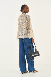 Calça Jeans Bruna Wide Leg Cargo