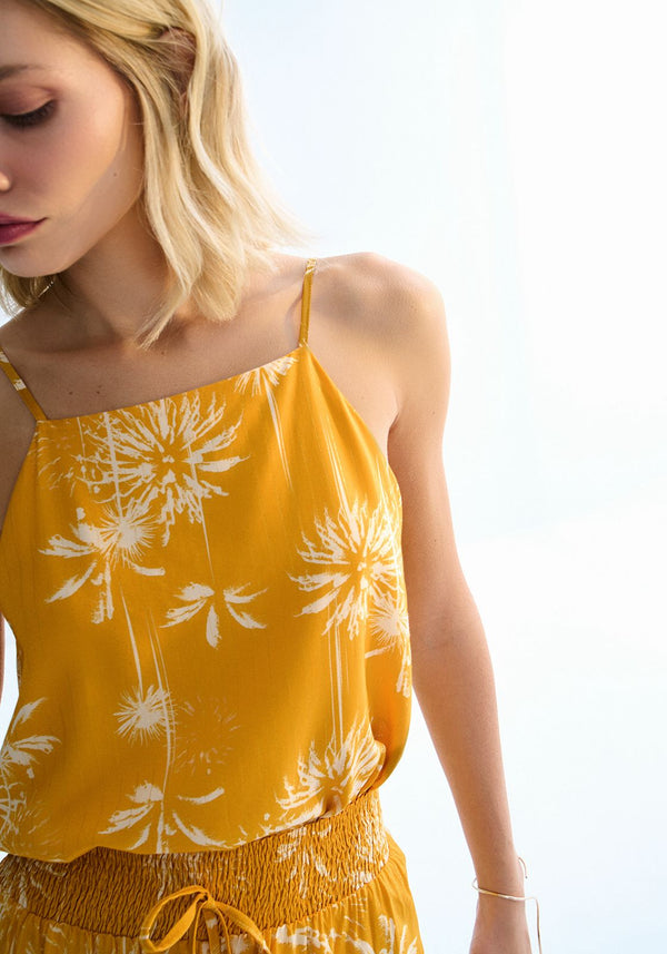 Blusa com alças halter neck em viscose com lurex