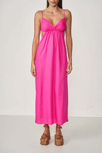 vestido rosa abertura lateral colcci