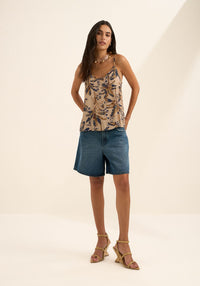 Blusa De Alças Finas Com Decote Em V