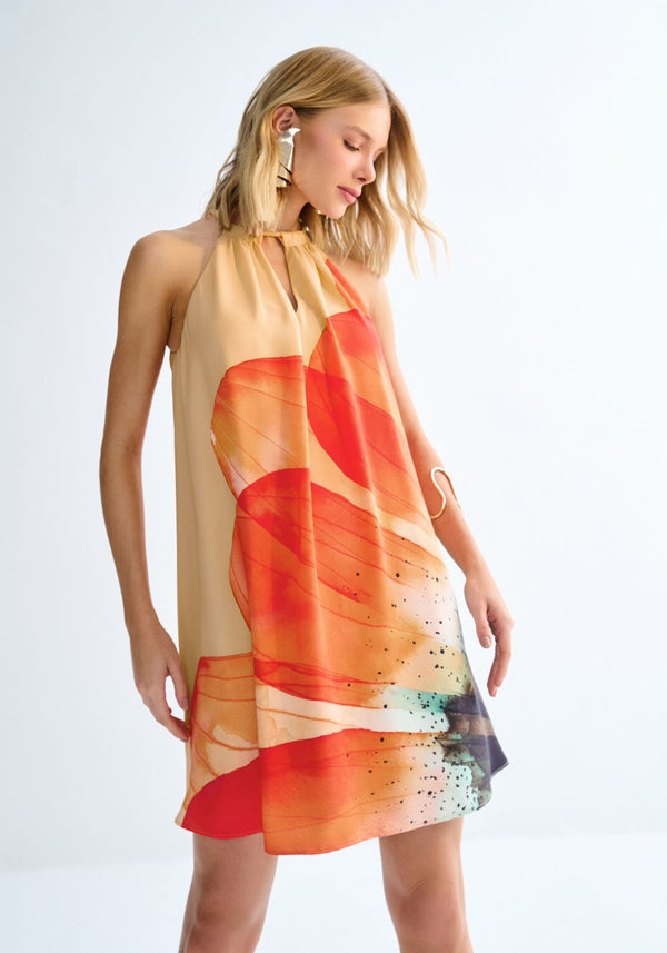 VESTIDO TRAPEZIO FLOR