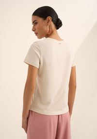 T-shirt Com Estampa Localizada Em Algodão Penteado