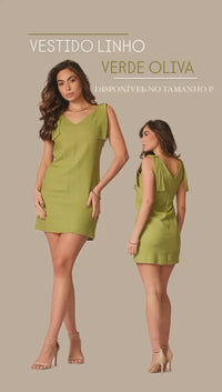 Vestido curto de linho