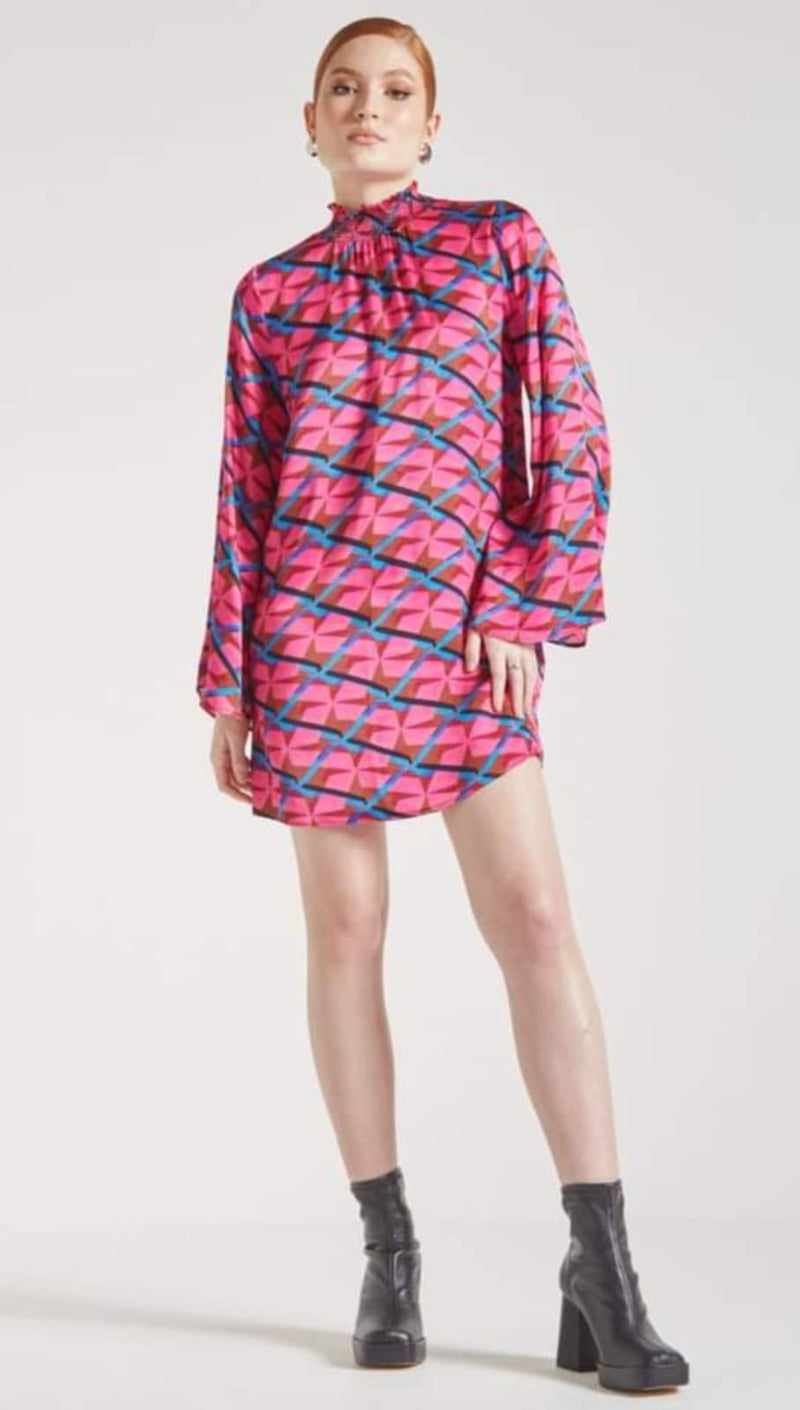 Vestido Forum Estampado Rosa e Azul
